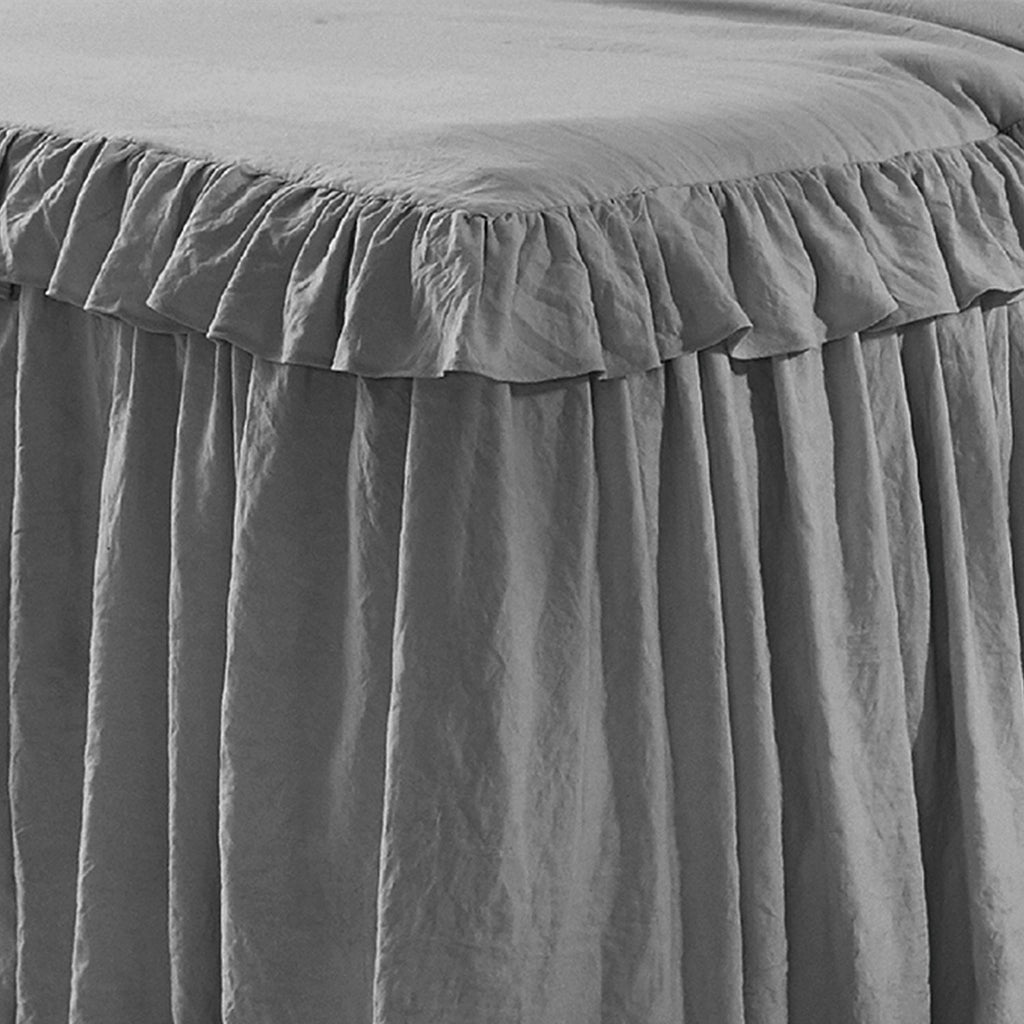 Ruffle Skirt Bedspread One Layer Design Chic Style Bedding Set