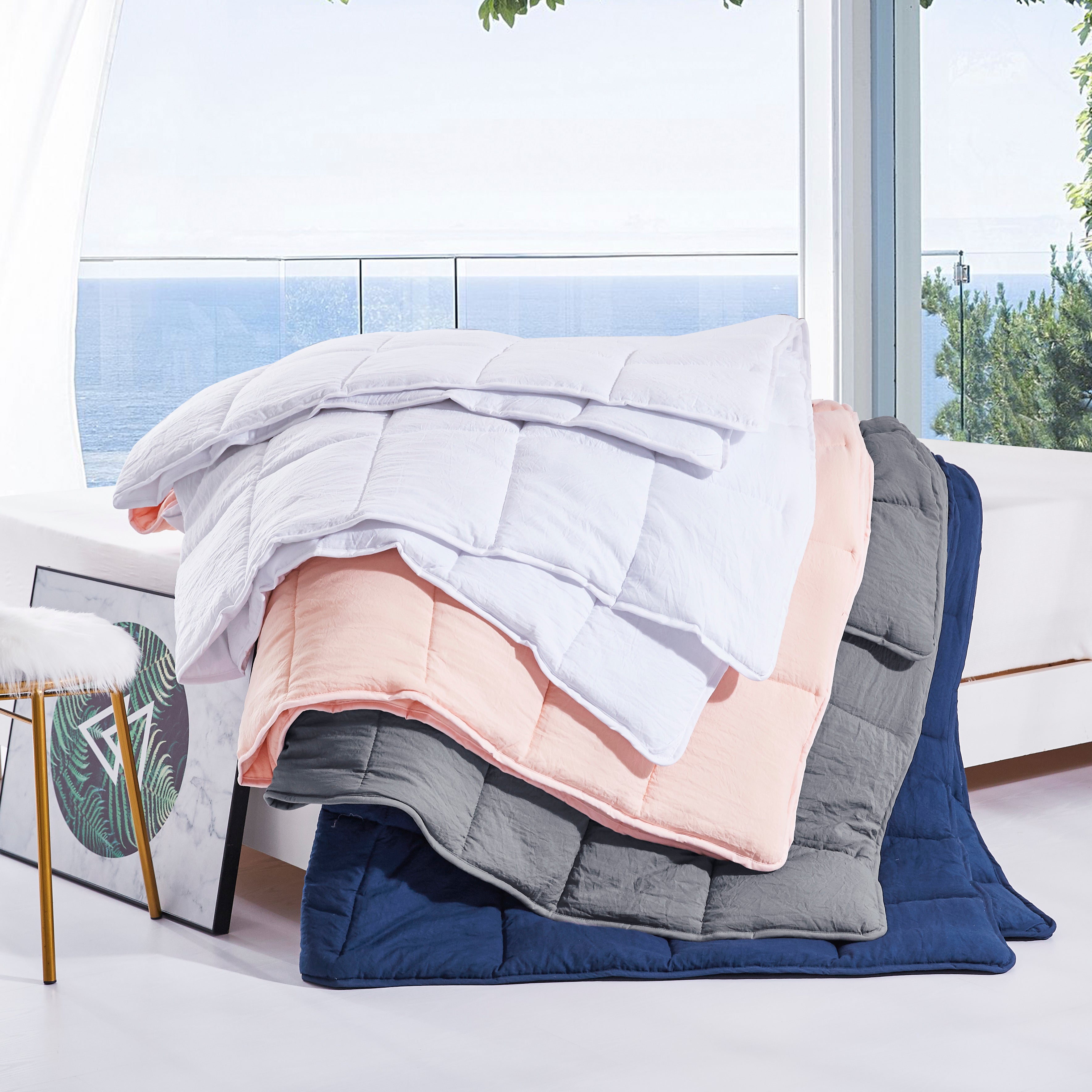 All Season Chic Prewashed Fabric Down Alternative Comforter Blanket