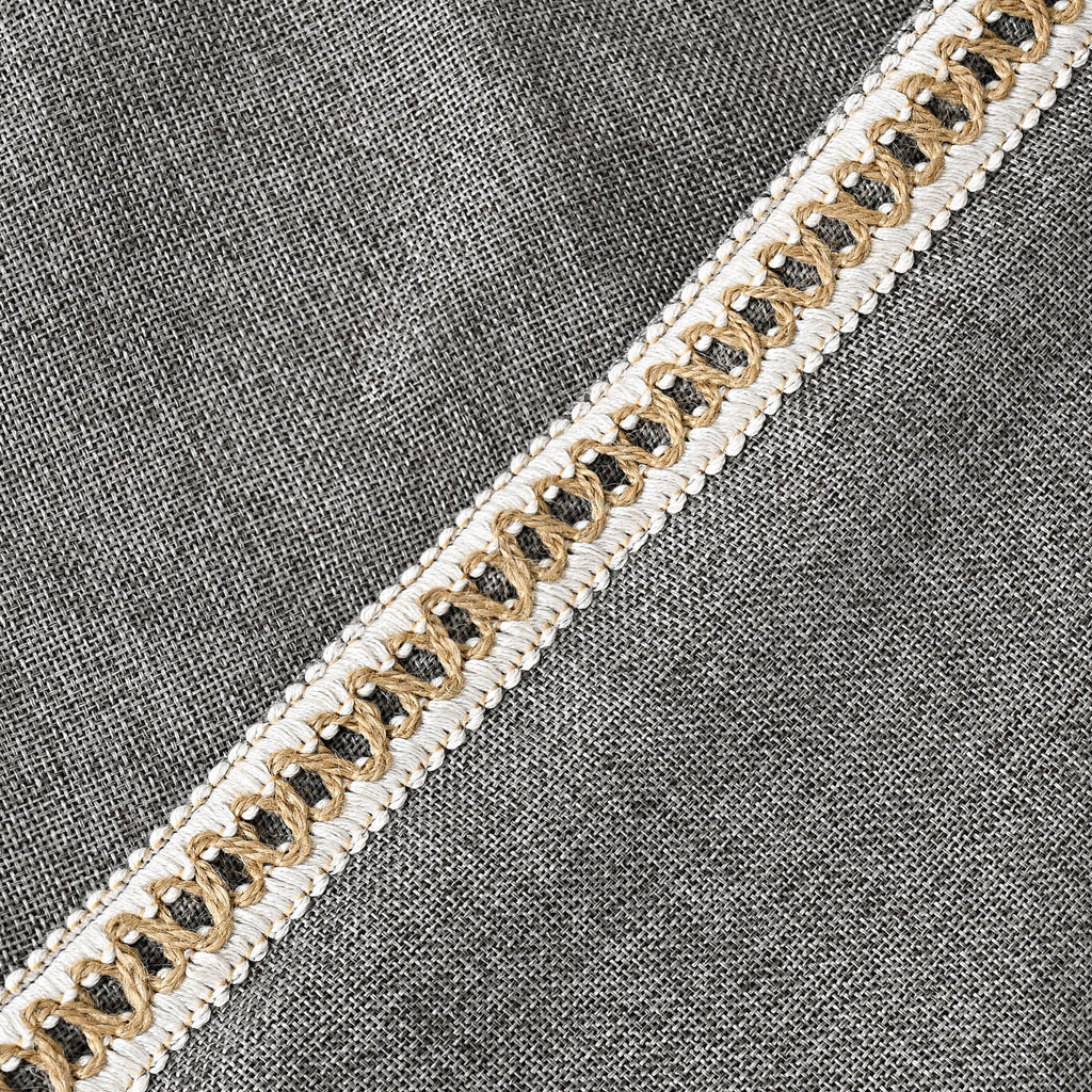 HIG Set of 2 Vintage Pillow Covers, Linen with Trimmed, 20 inches x 20 inches
