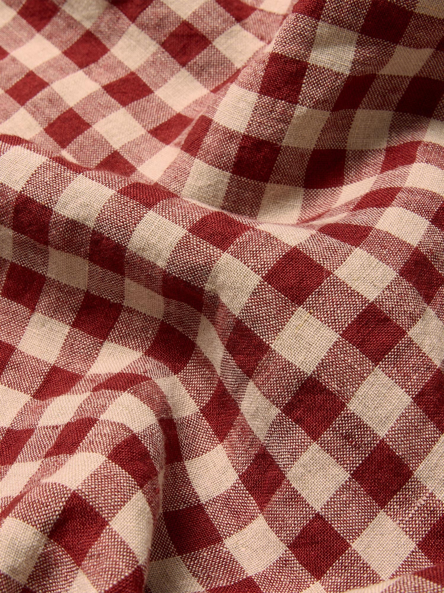 Rhubarb Gingham 100% Linen Duvet Cover