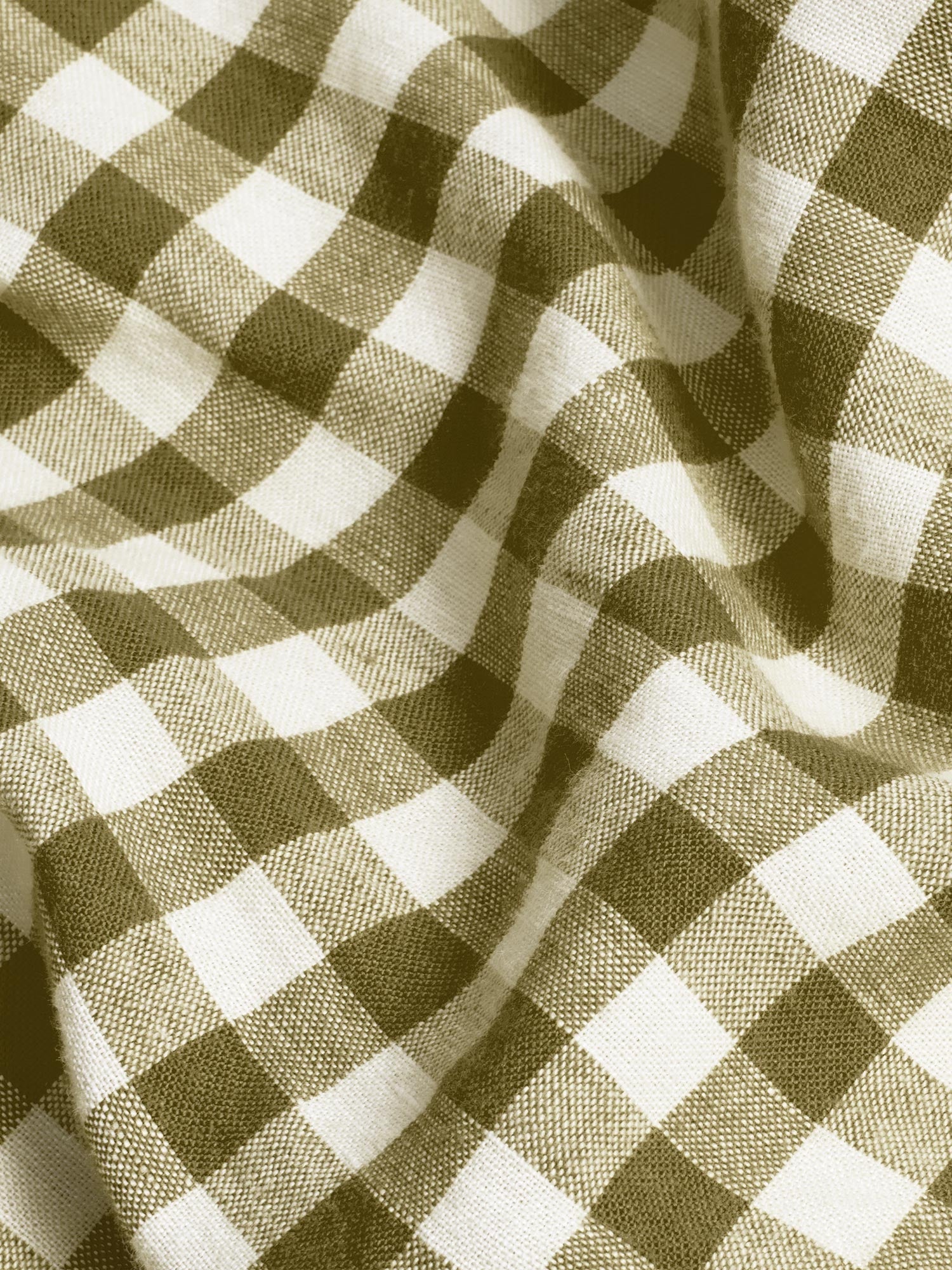 Botanical Green Gingham 100% Linen Duvet Cover
