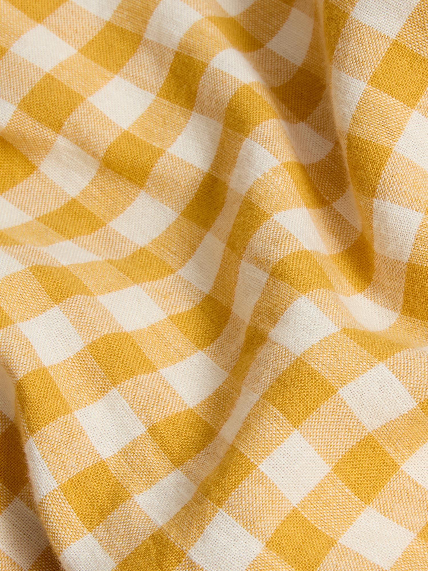 Honey Gingham 100% Linen Duvet Cover