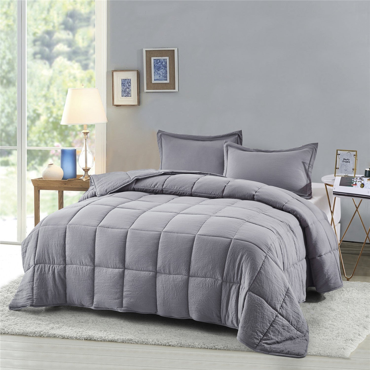 All Season Chic Prewashed Fabric Down Alternative Comforter Blanket
