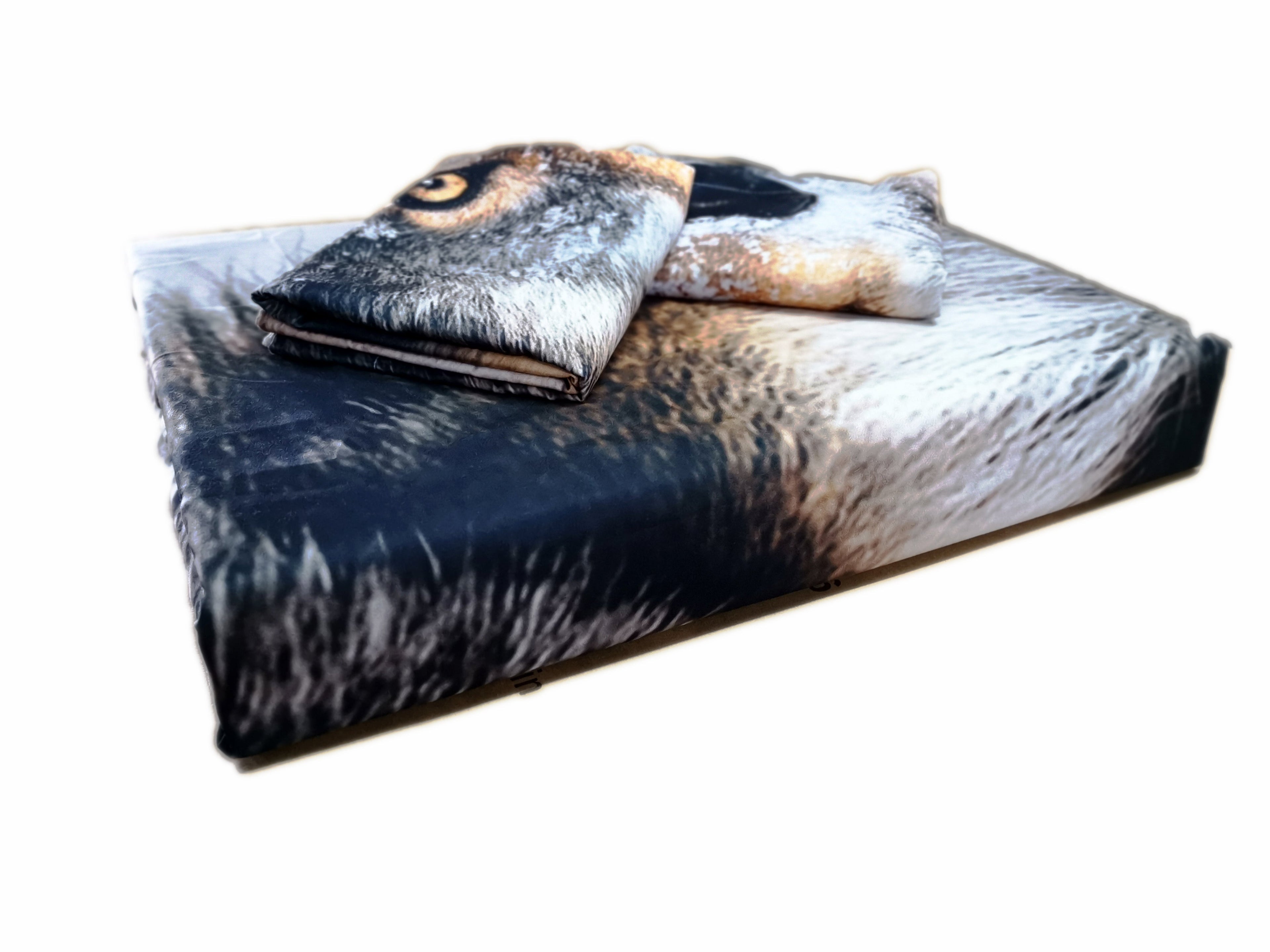 3D Print Duvet Cover Set Wolf Head Pattern 2 Pieces Twin with Zipper Closure - Machine Washable