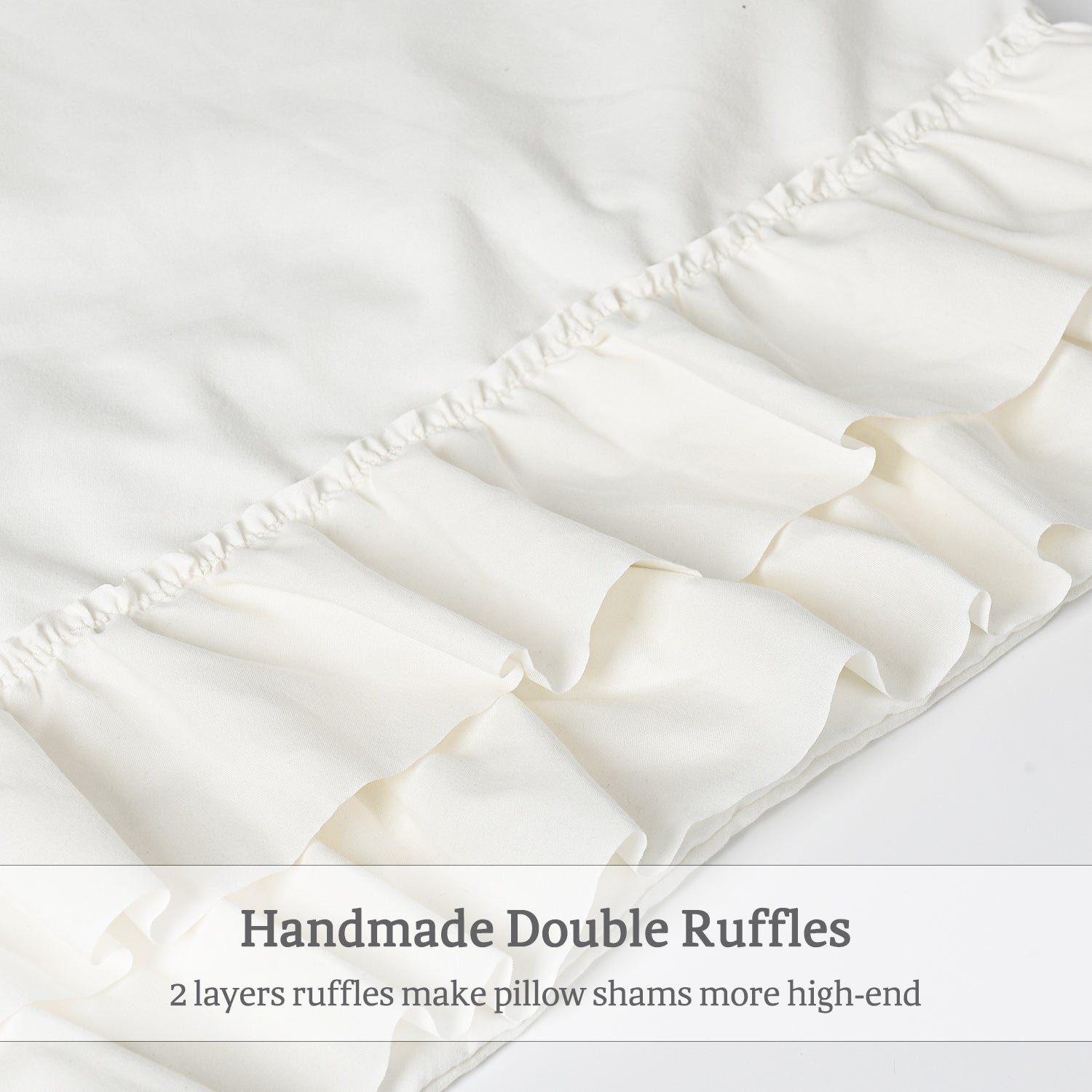 2 Piece Handcraft Chic Ruffle French Country Style Pillow Shams
