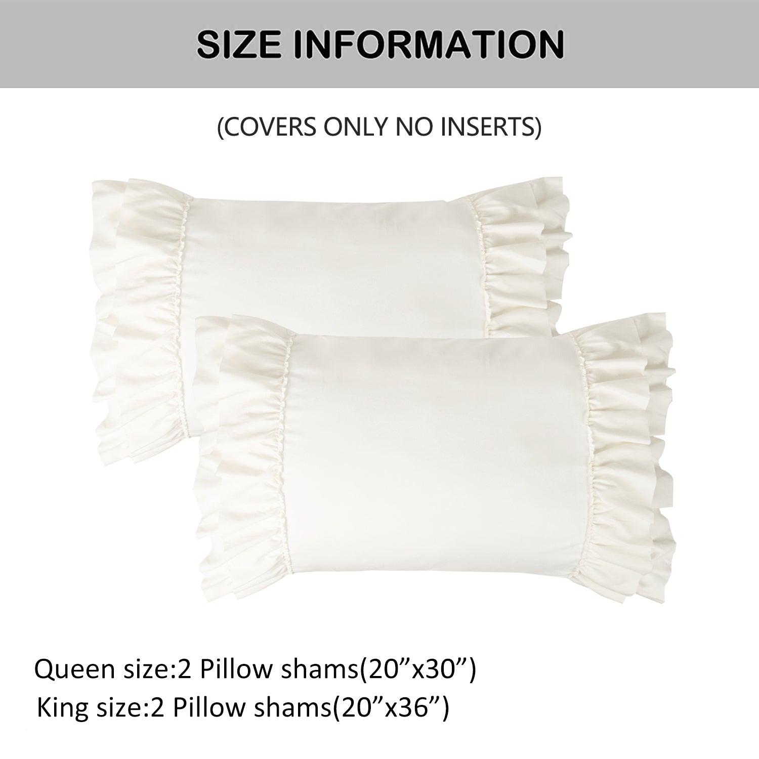 2 Piece Handcraft Chic Ruffle French Country Style Pillow Shams