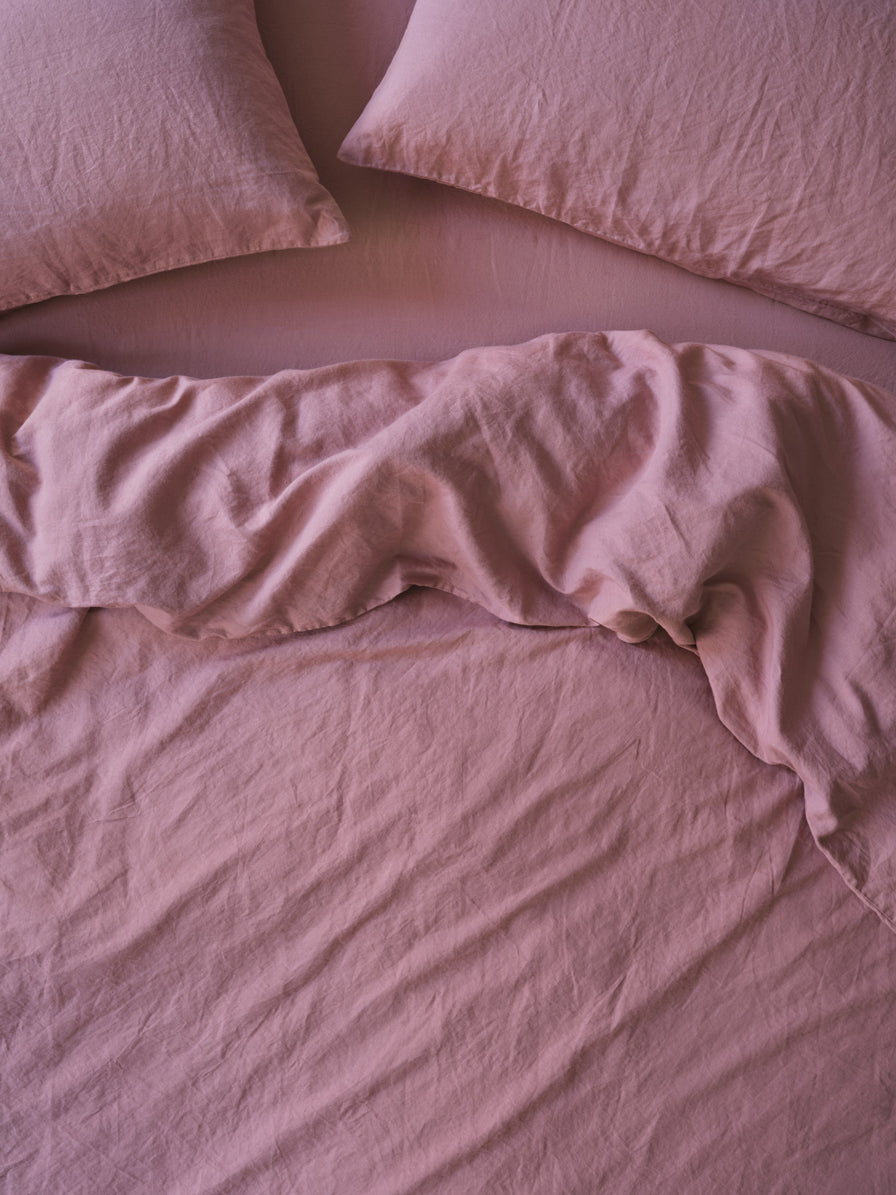 Raspberry 100% Linen Duvet Cover