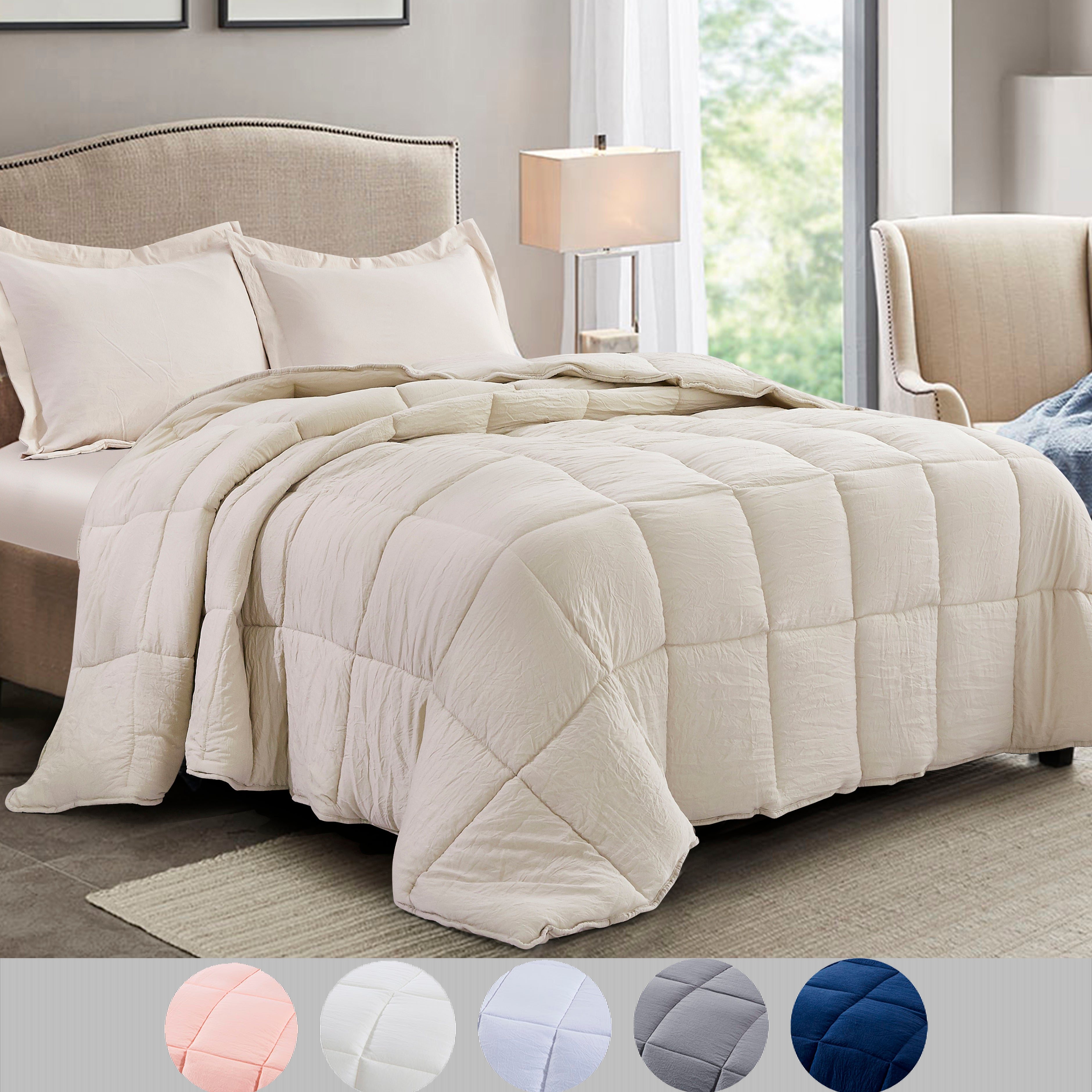 All Season Chic Prewashed Fabric Down Alternative Comforter Blanket