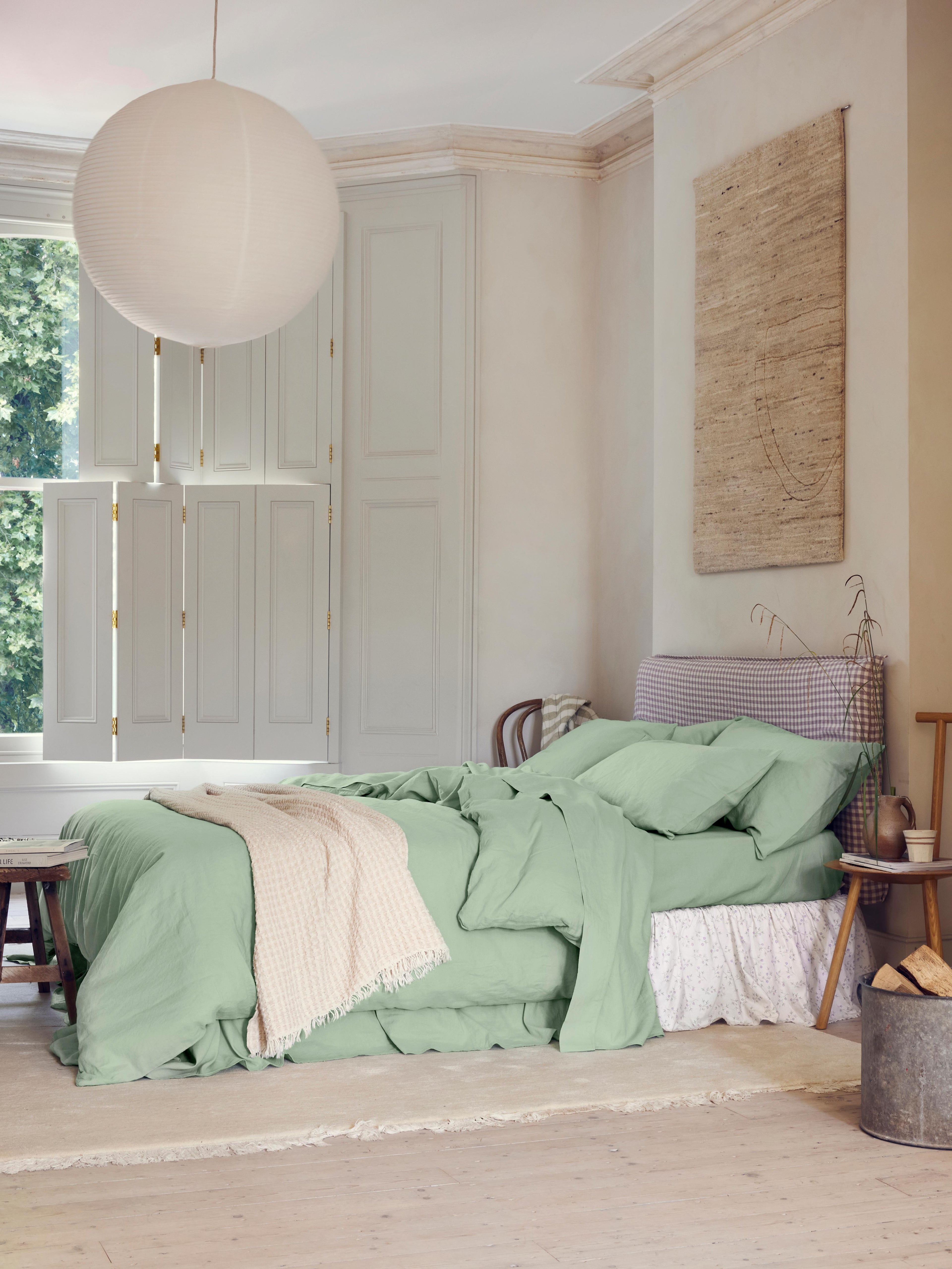 Sage Green 100% Linen Duvet Cover