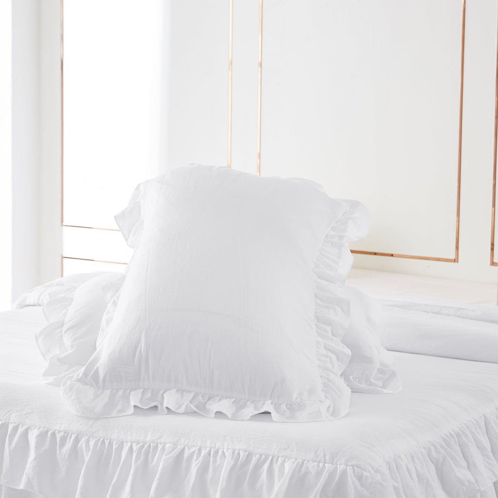 Ruffle Skirt Bedspread One Layer Design Chic Style Bedding Set