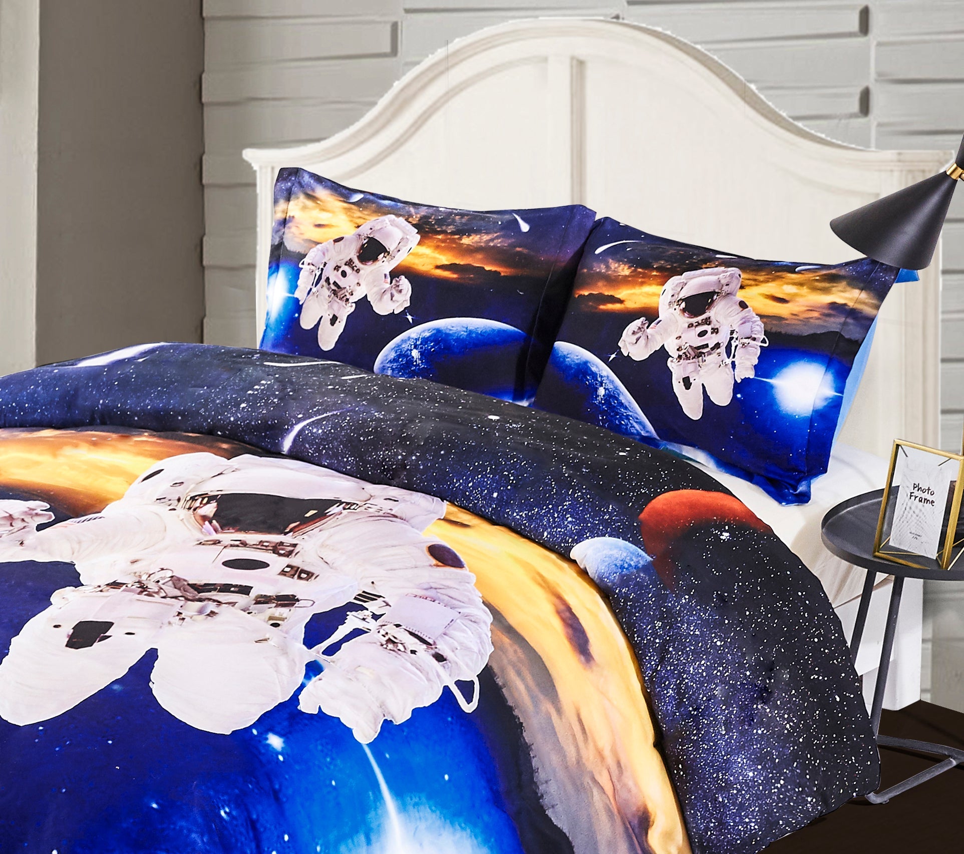 3D Print Duvet Cover Set Astronaut Pattern with Zipper Closure - Machine Washable