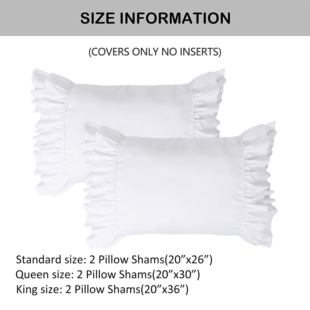 2 Piece Handcraft Chic Ruffle French Country Style Pillow Shams