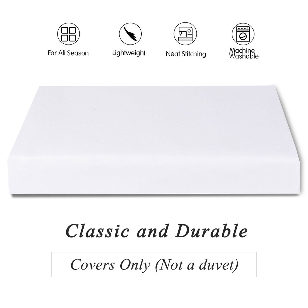 Super Soft Microfiber White / Gray Duvet Cover Zipper Closure  with 4 Corner Tabs Twin King Size